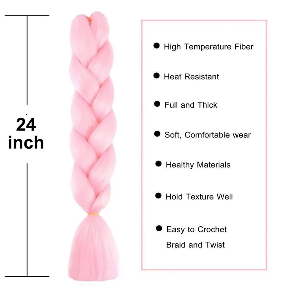 Искусственные волосы для плетения «Jumbo Braid» от ColorfulPanda Colorful Panda, Pink — фото 4