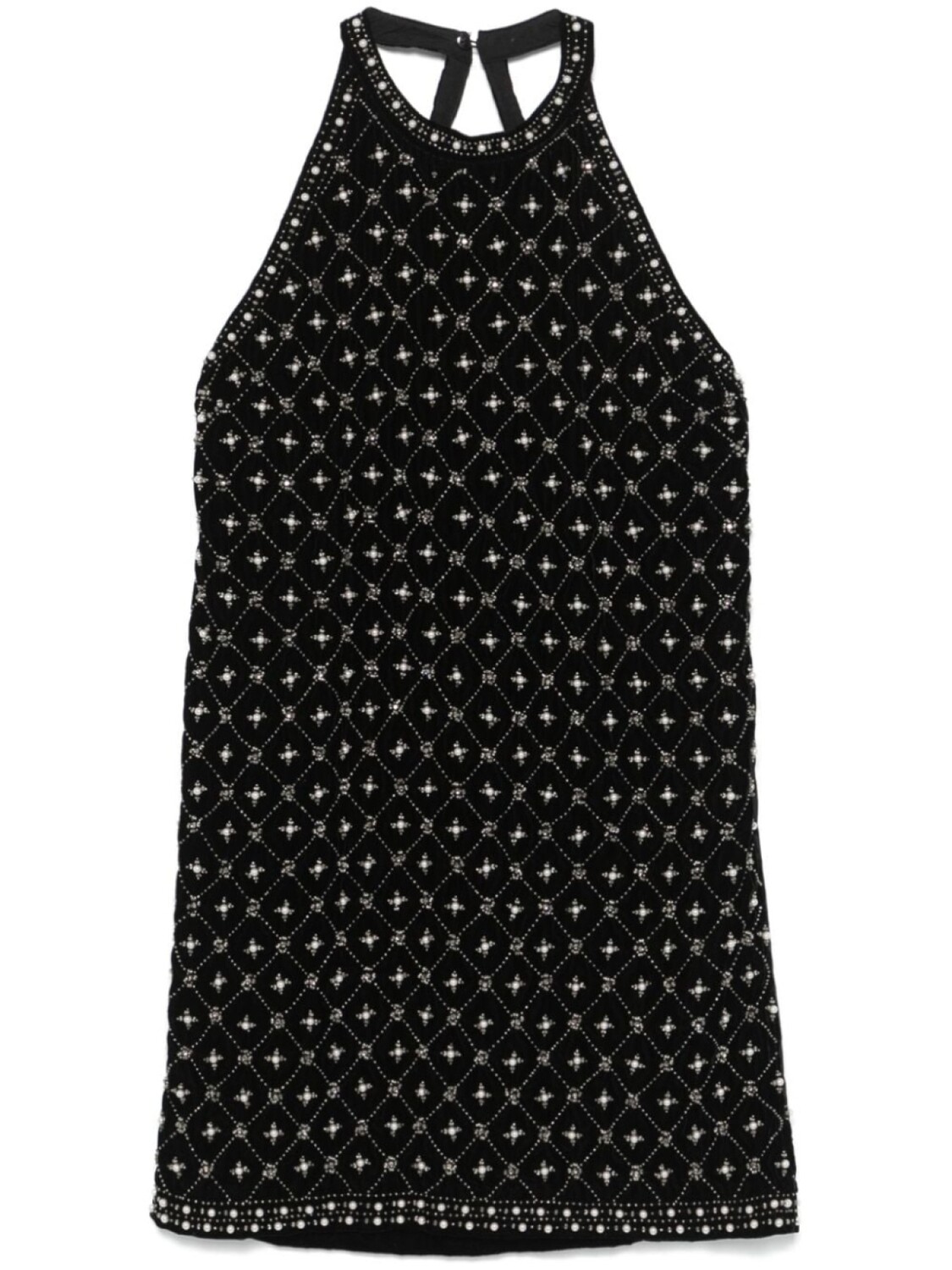 

TWINSET мини-платье из бархата, расшитое кристаллами, черный