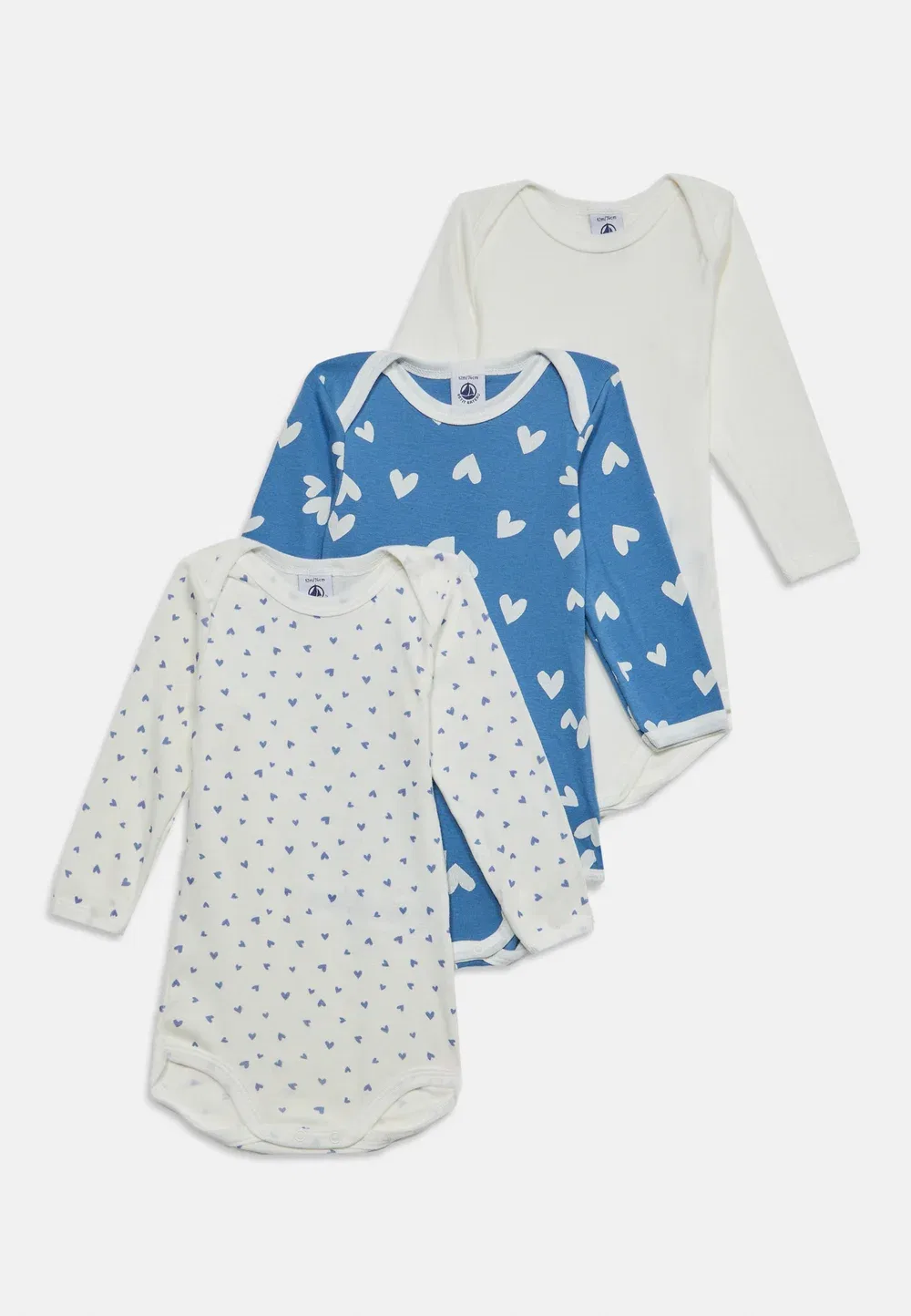 Bebe debout унисекс, 3 шт. - боди Petit Bateau, Blue/White