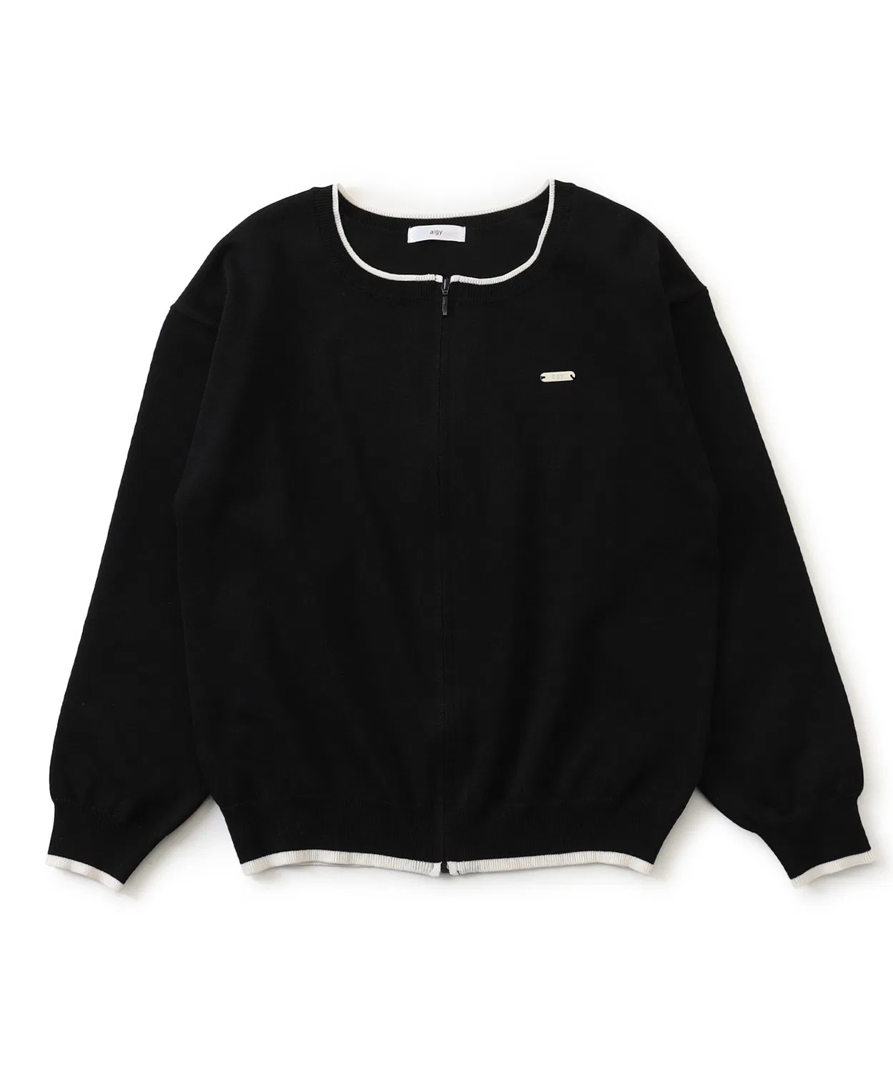 Детский кардиган с молнией и полосками, модель Daily Zip Cardigan, algy, Black — фото 4