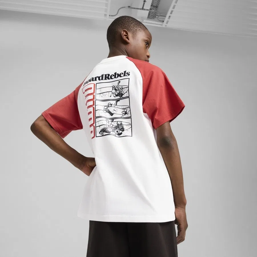 Детская футболка с принтом Puma Mid 90s Graphic II, Puma, Бело-красный — фото 3