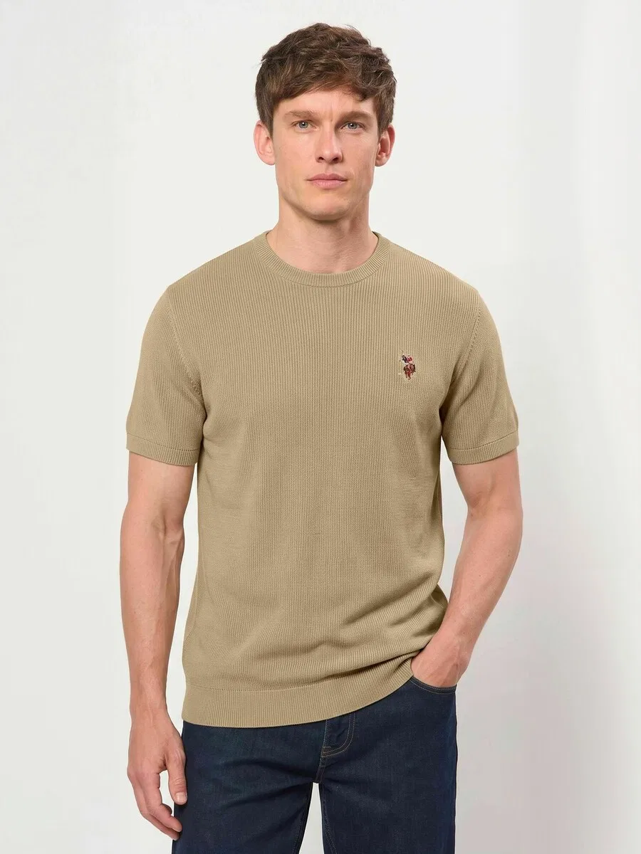 Рубашка на пуговицах стандартного кроя 'UMDarwin' бежевого цвета U.S. POLO ASSN. — фото 2