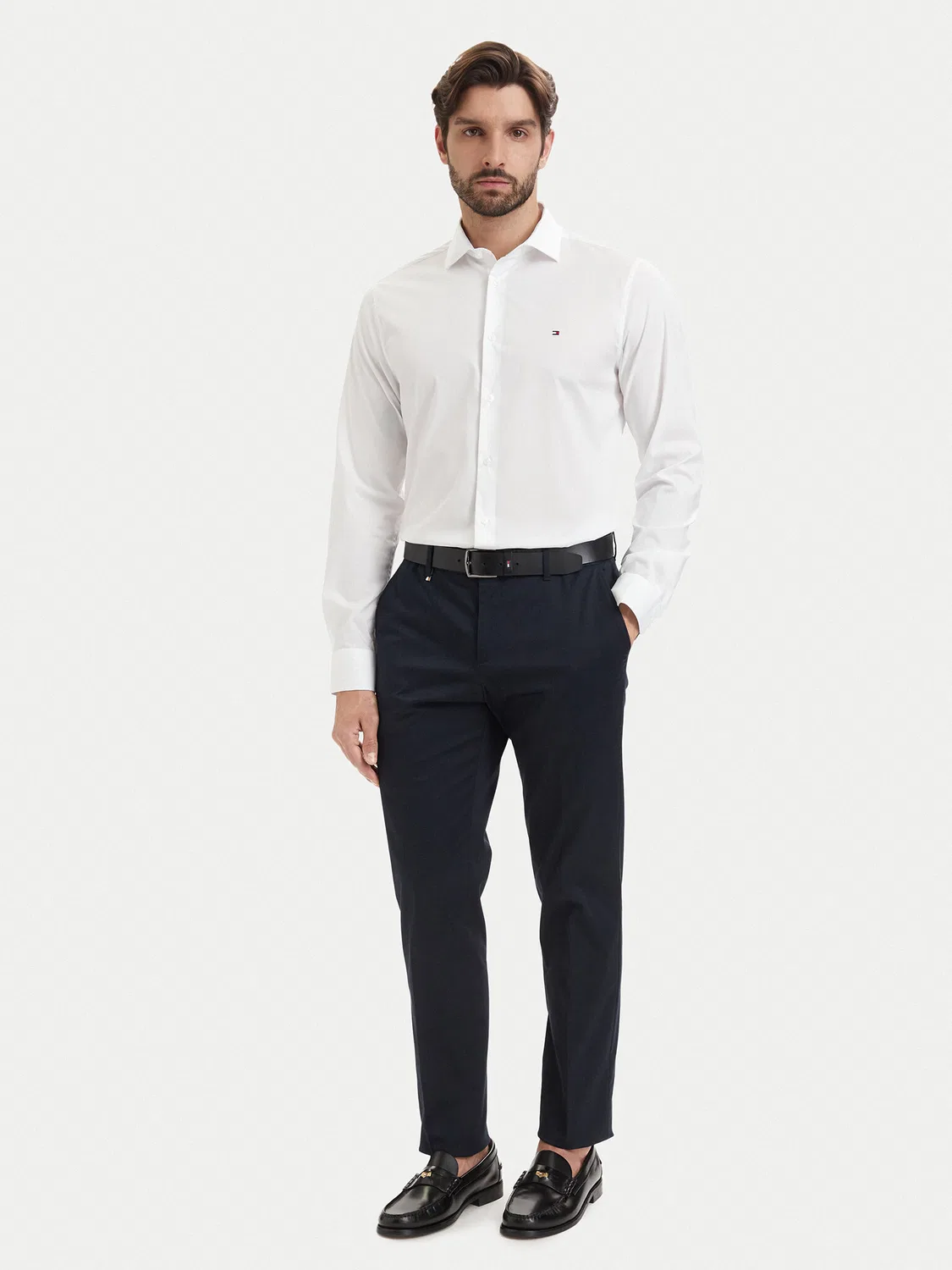 Мужская рубашка стандартного кроя Cl Solid Tommy Hilfiger, белый — фото 2