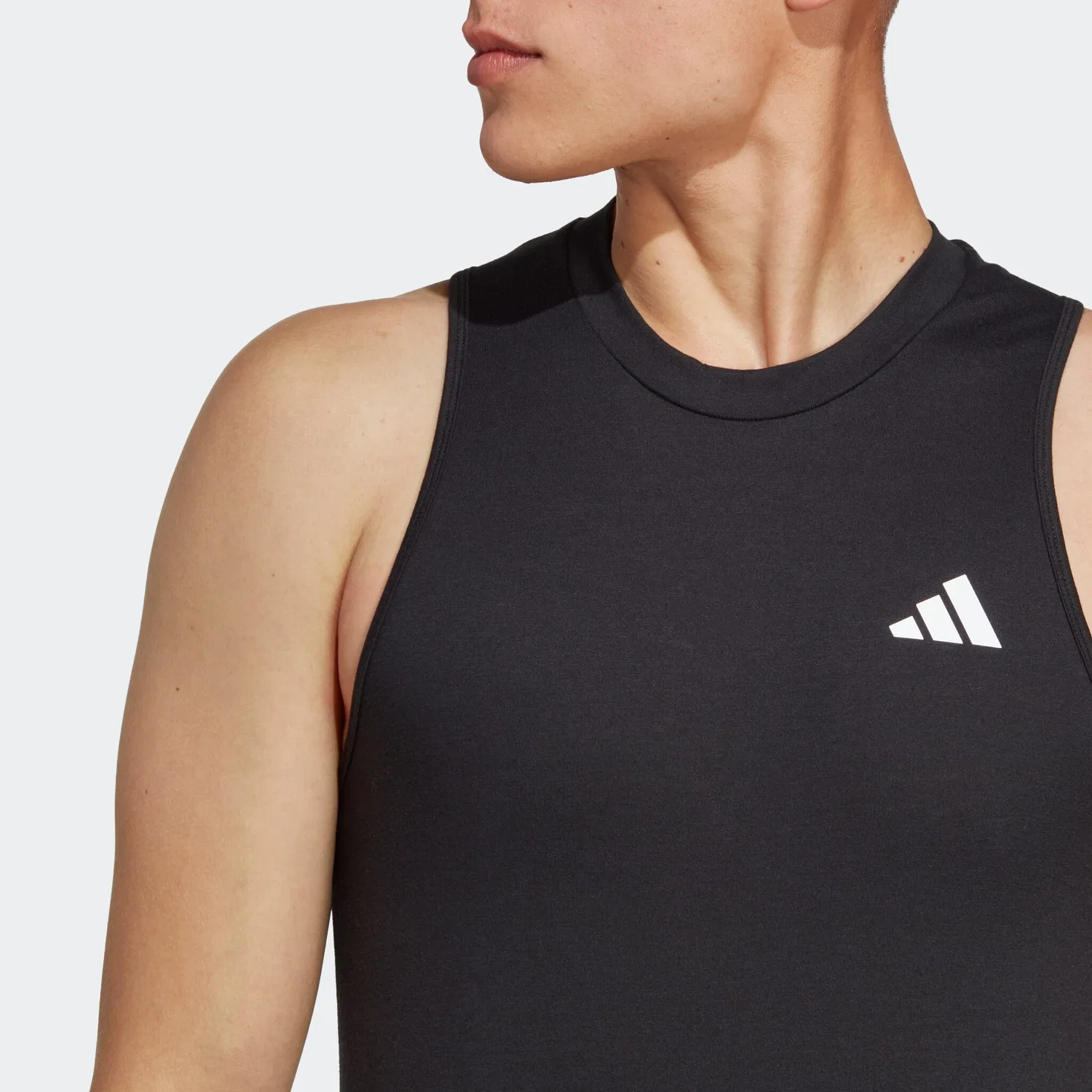 Мужской безрукавный тренировочный топ AEROREADY Adidas Performance, Black/White — фото 4