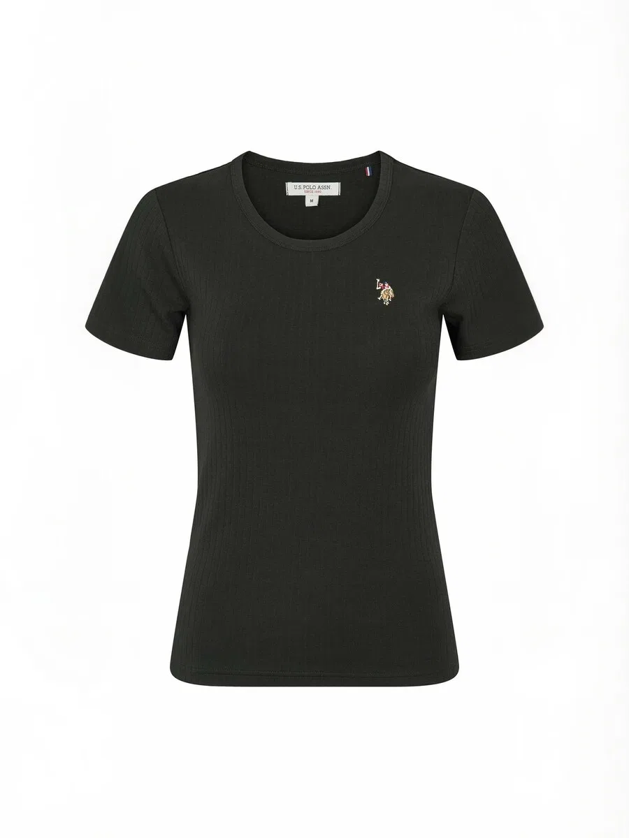 Топ-футболка 'UWCarola' черного цвета U.S. POLO ASSN.