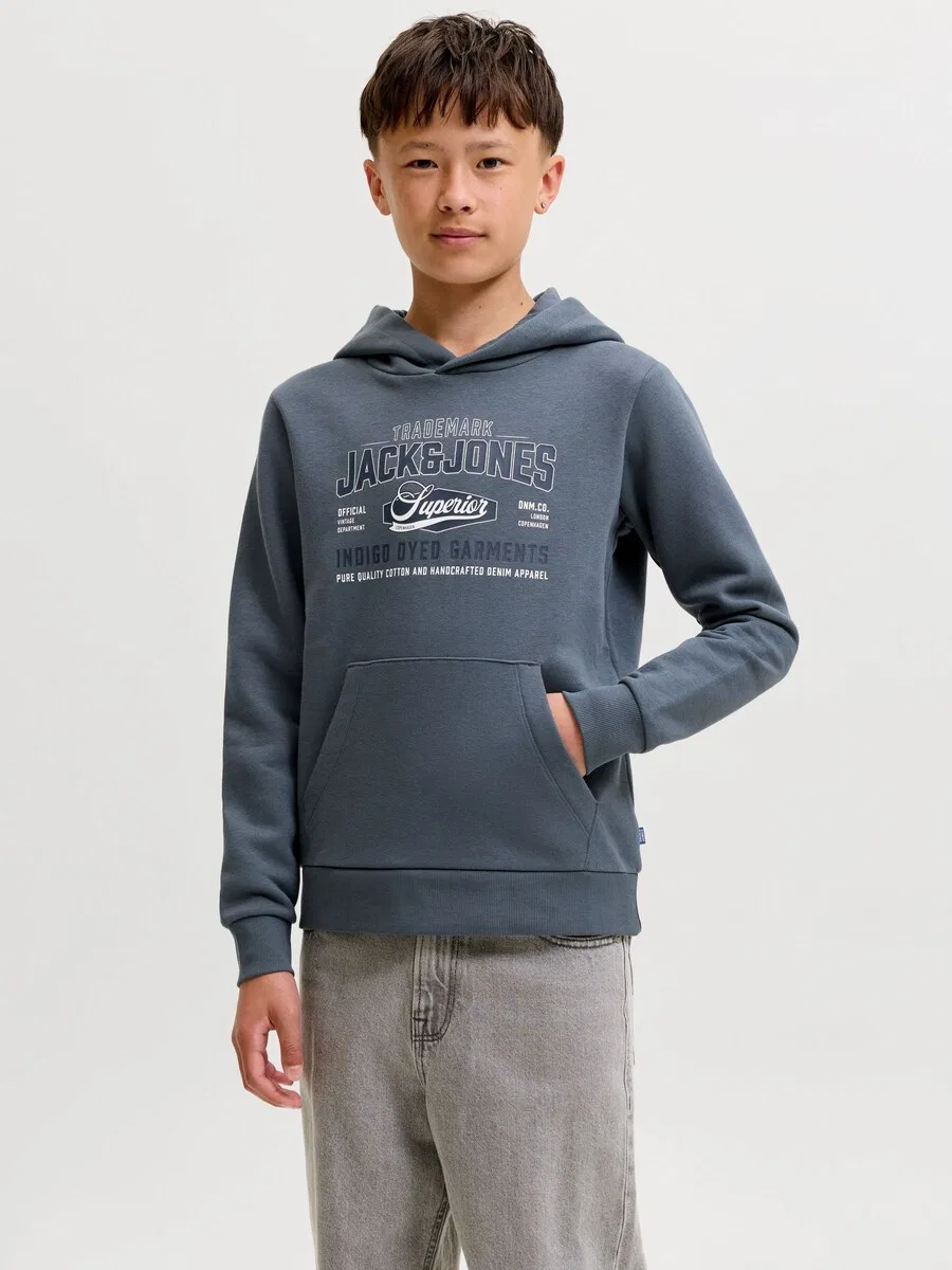 Детская толстовка серого цвета Jack & Jones Junior — фото 3