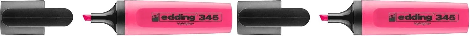 Хайлайтер edding 345 Nachfüllbar, Набор 2 шт, 0.04 кг, Pink