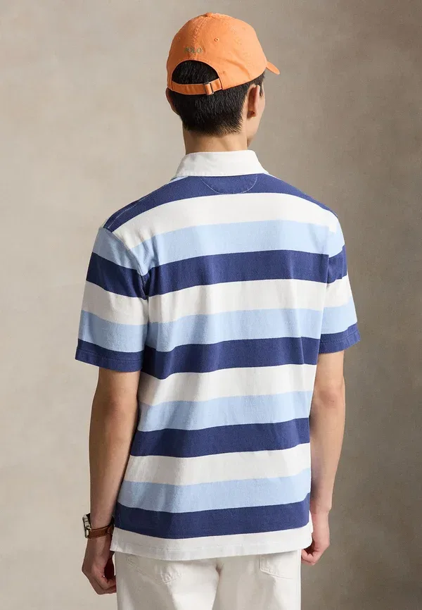 Поло хлопковое Classic fit short-sleeve rugby shirt, Polo Ralph Lauren, Office Blue Multi, синий/мультиколор — фото 3