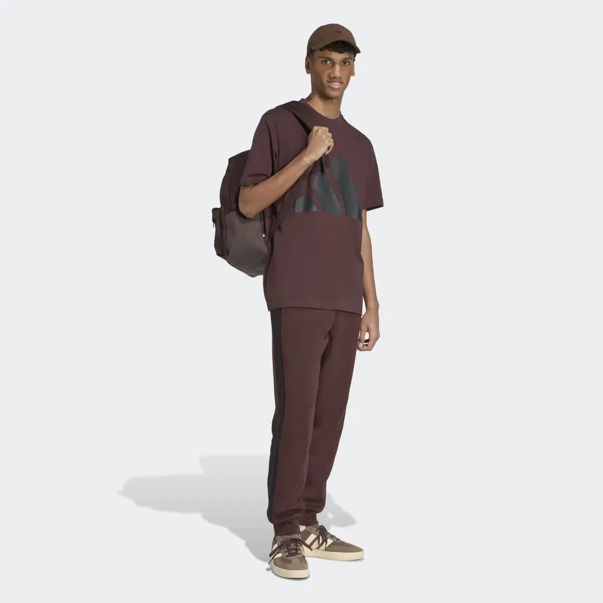 Мужская футболка с принтом Essentials Big Logo adidas, Brown — фото 3