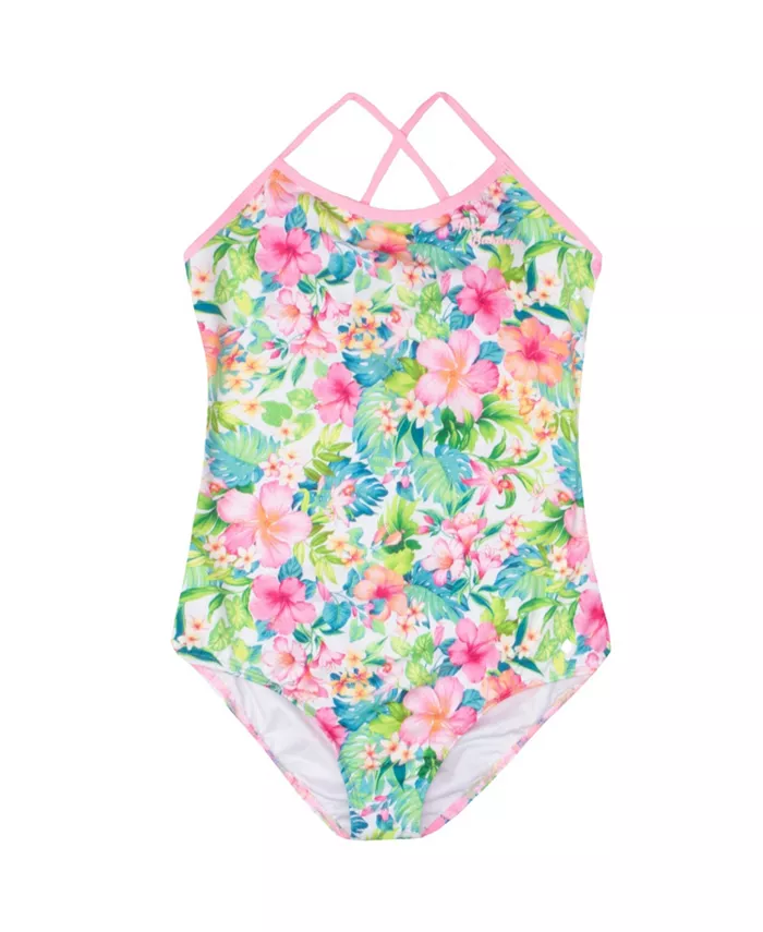 

Купальник для девочек с перекрестными лямками Tommy Bahama, мультиколор