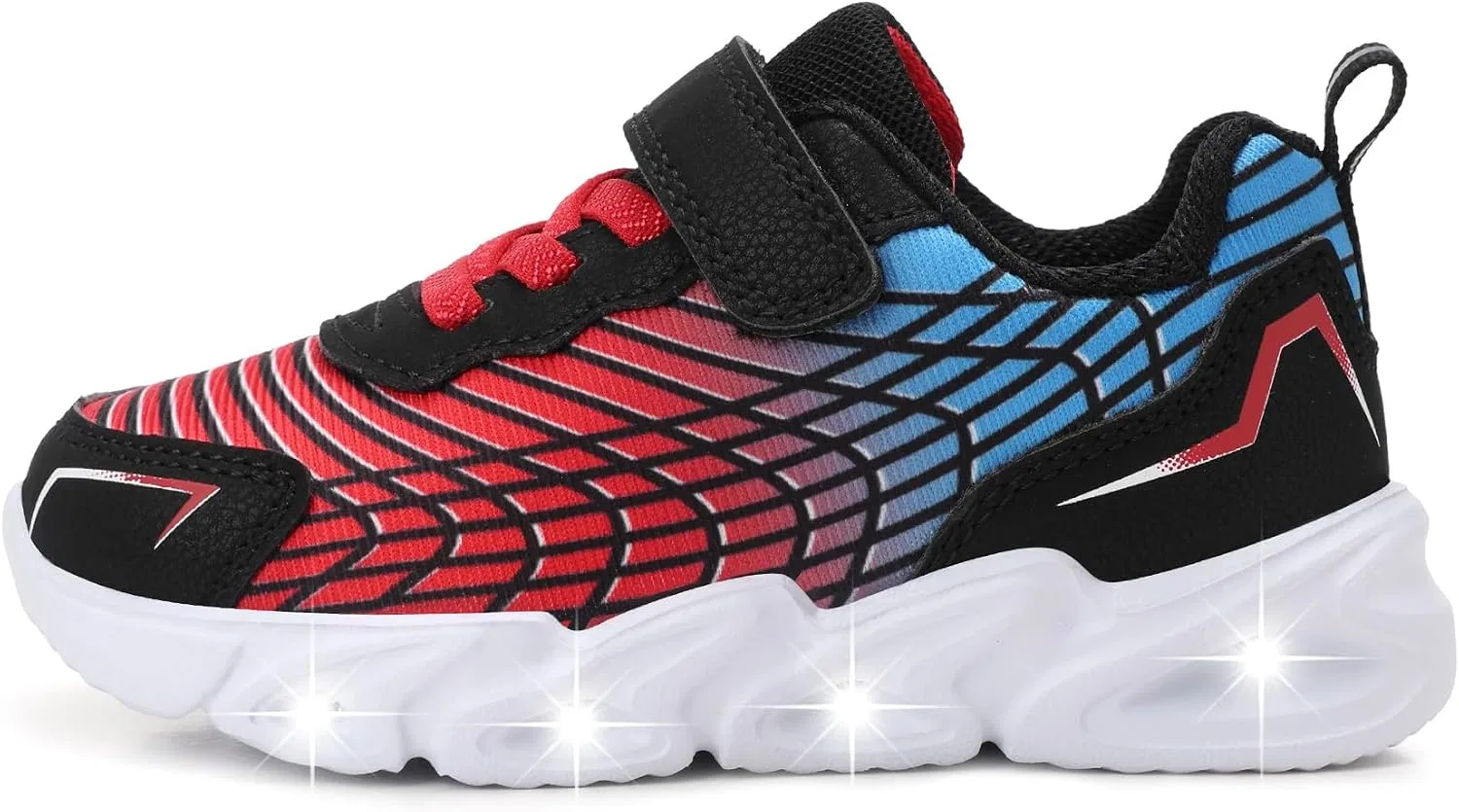 Детские светящиеся кроссовки с дышащей сеткой Amzounoy, Red/Black Light Up Shoes