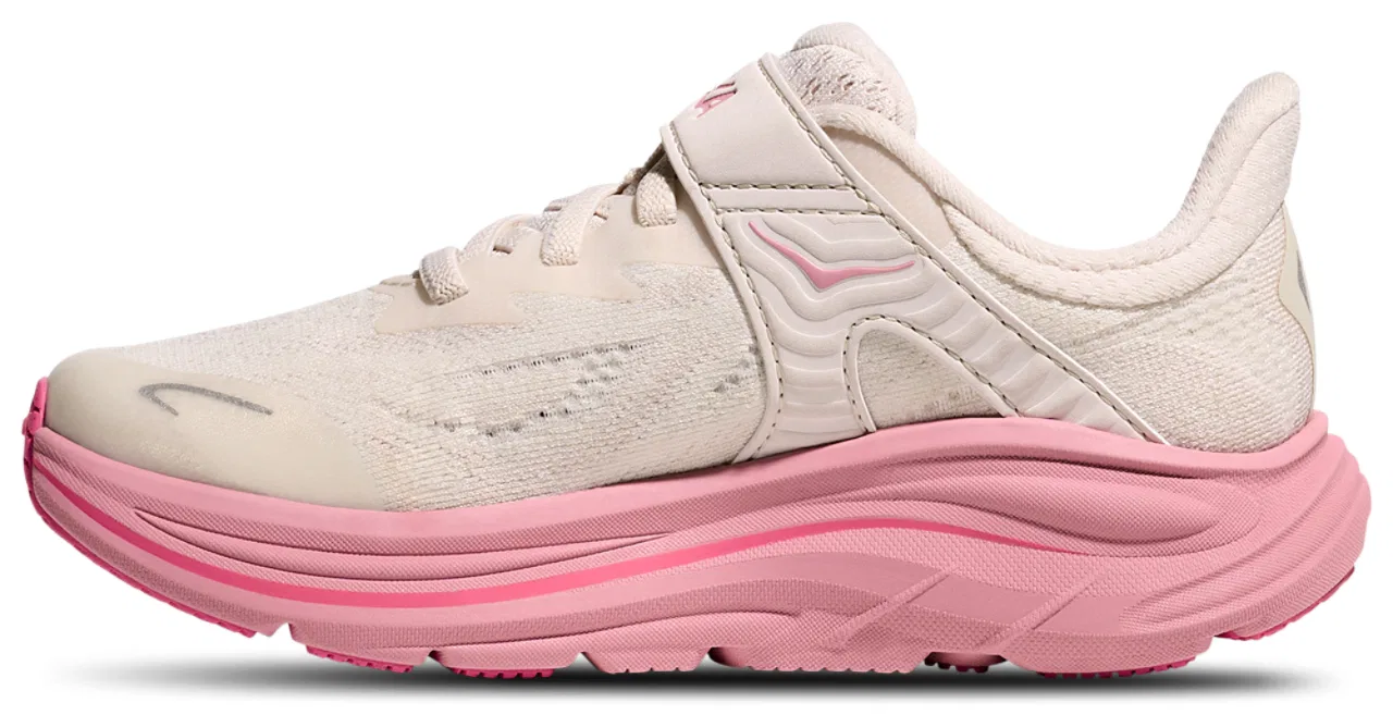 Детские кеды для девочек Clifton 10 HOKA, цвет Dried Rose/Rose Cream — фото 2