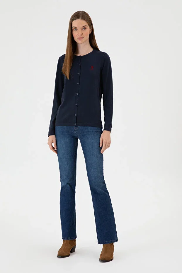 Женский кардиган с длинным рукавом U.S. Polo Assn., Navy Blue — фото 4