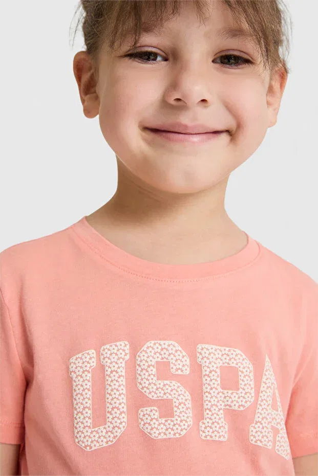 Детская футболка для девочек хлопковая U.S. Polo Assn., Coral — фото 2