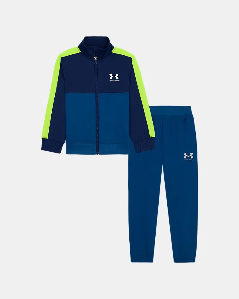 Спортивный костюм для мальчиков, куртка и брюки, трикотаж с начесом, Rival Colorblock UnderArmour, Blackout Navy/White
