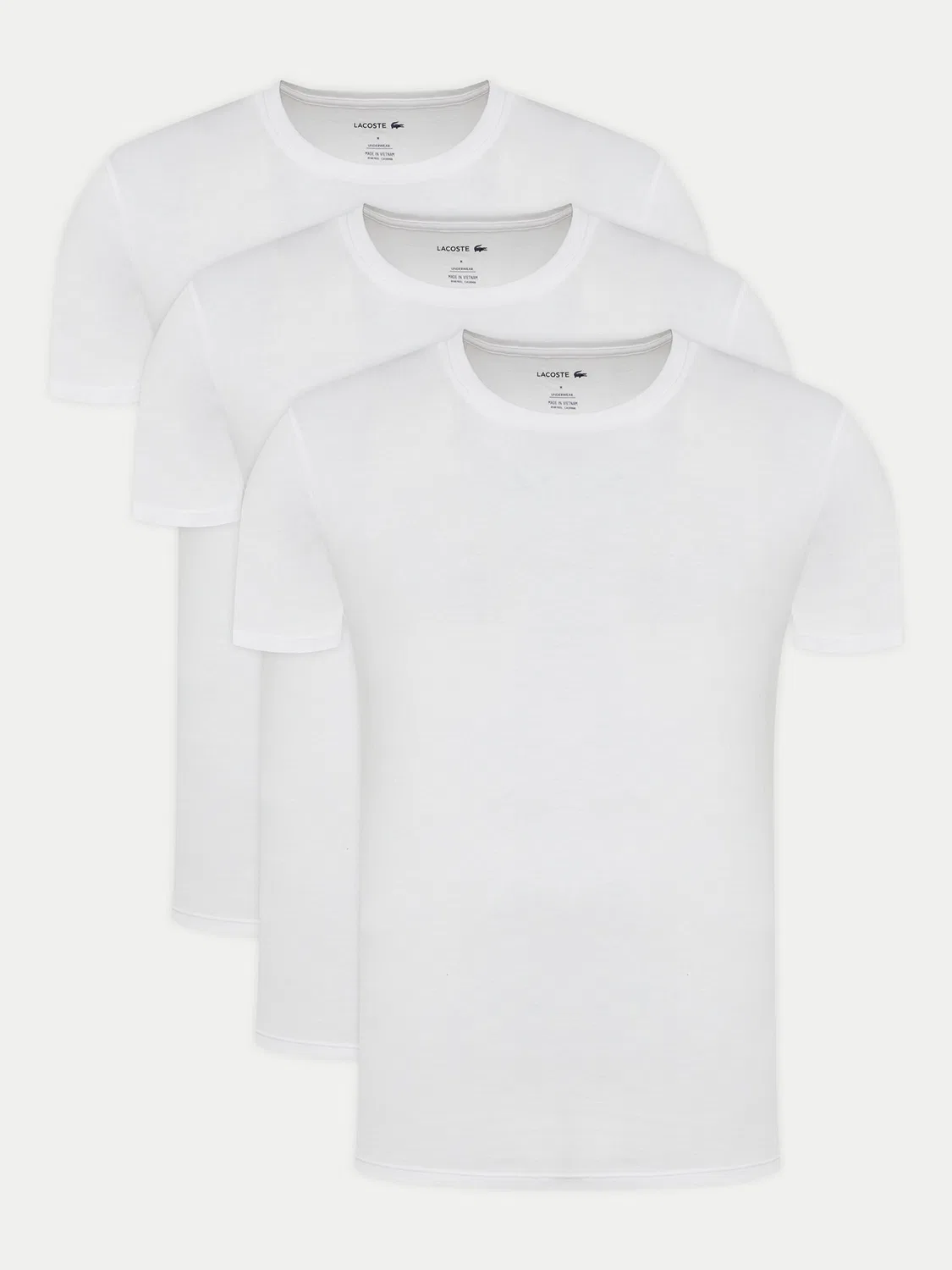 Мужской комплект футболок приталенного кроя Lacoste, белый