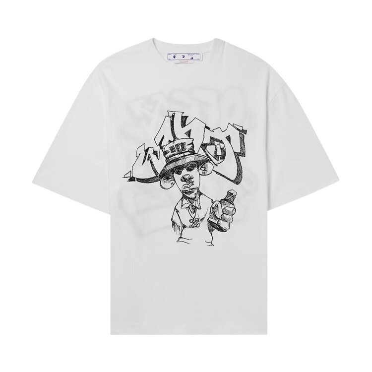 

Футболка Off-White Graff Freest Over Skate Short-Sleeve Tee 'White/Black', белый