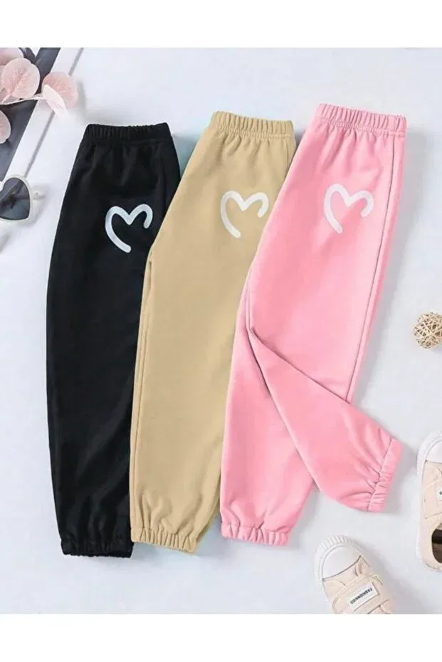 Детский комплект спортивных брюк для девочек с принтом 3-Piece girls' tracksuit set Kids, Multicolor