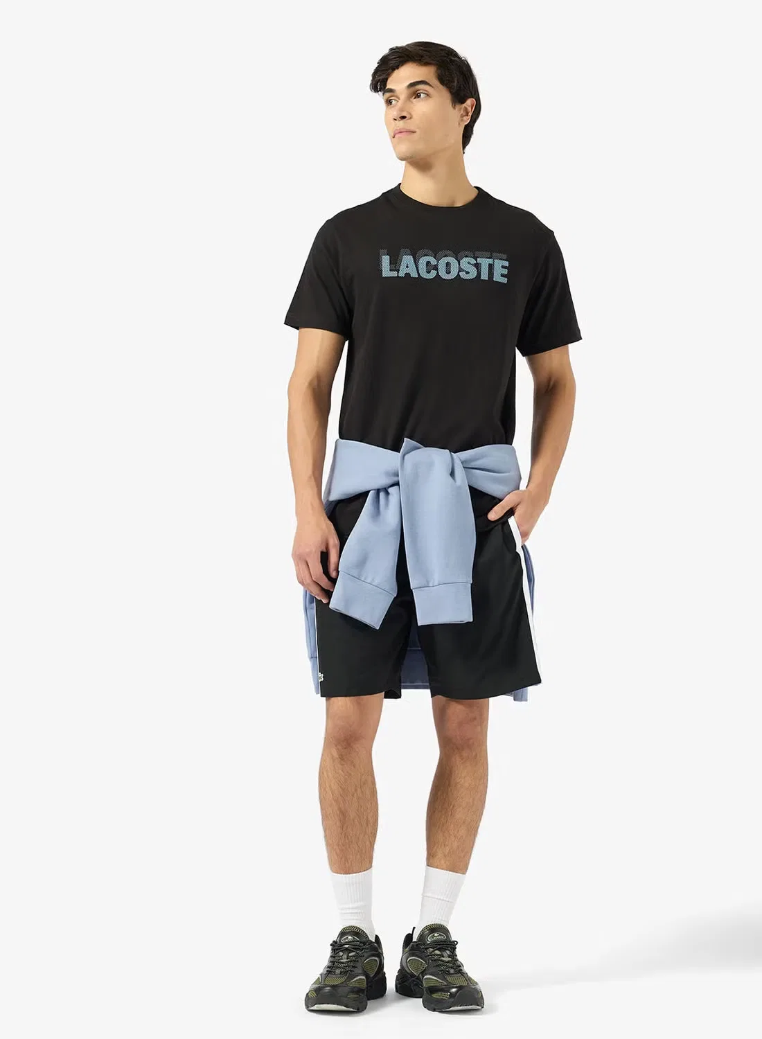 Футболка с высоким воротом Lacoste, черный — фото 4