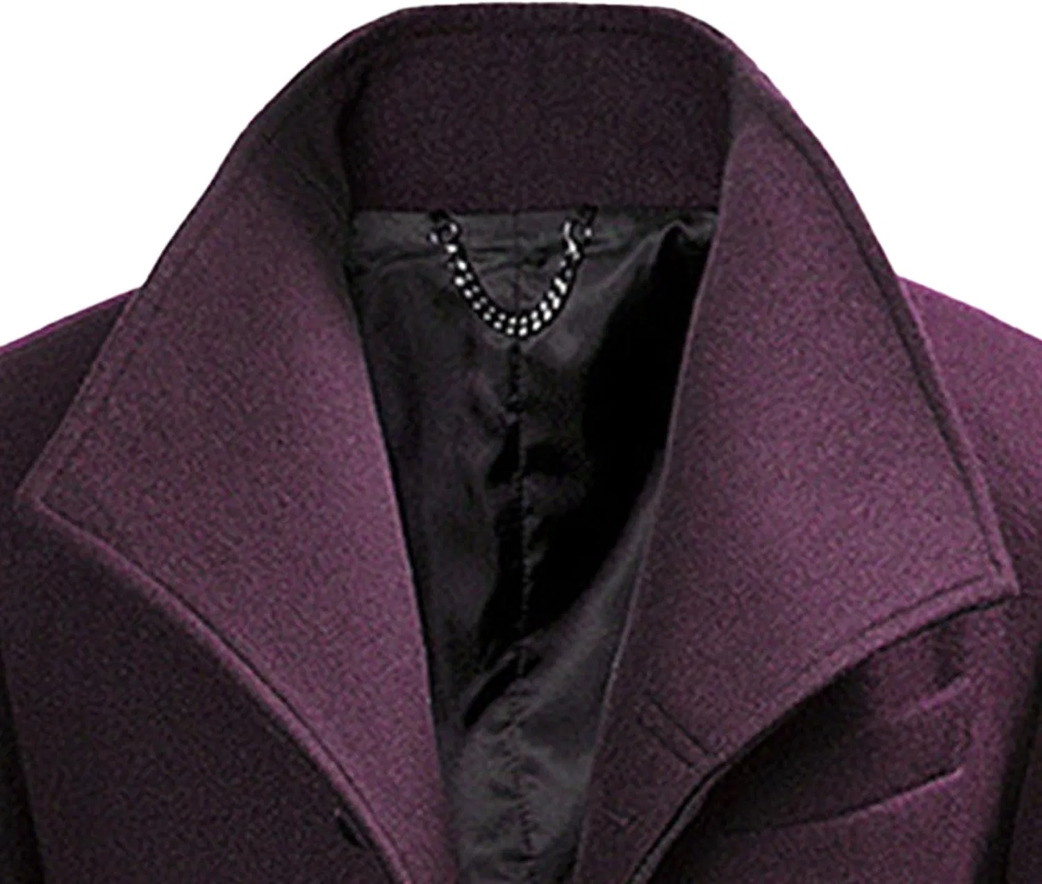 Мужское пальто-тренч из шерстяной смеси, модель Classic Stylish Business Overcoat, винный — фото 3