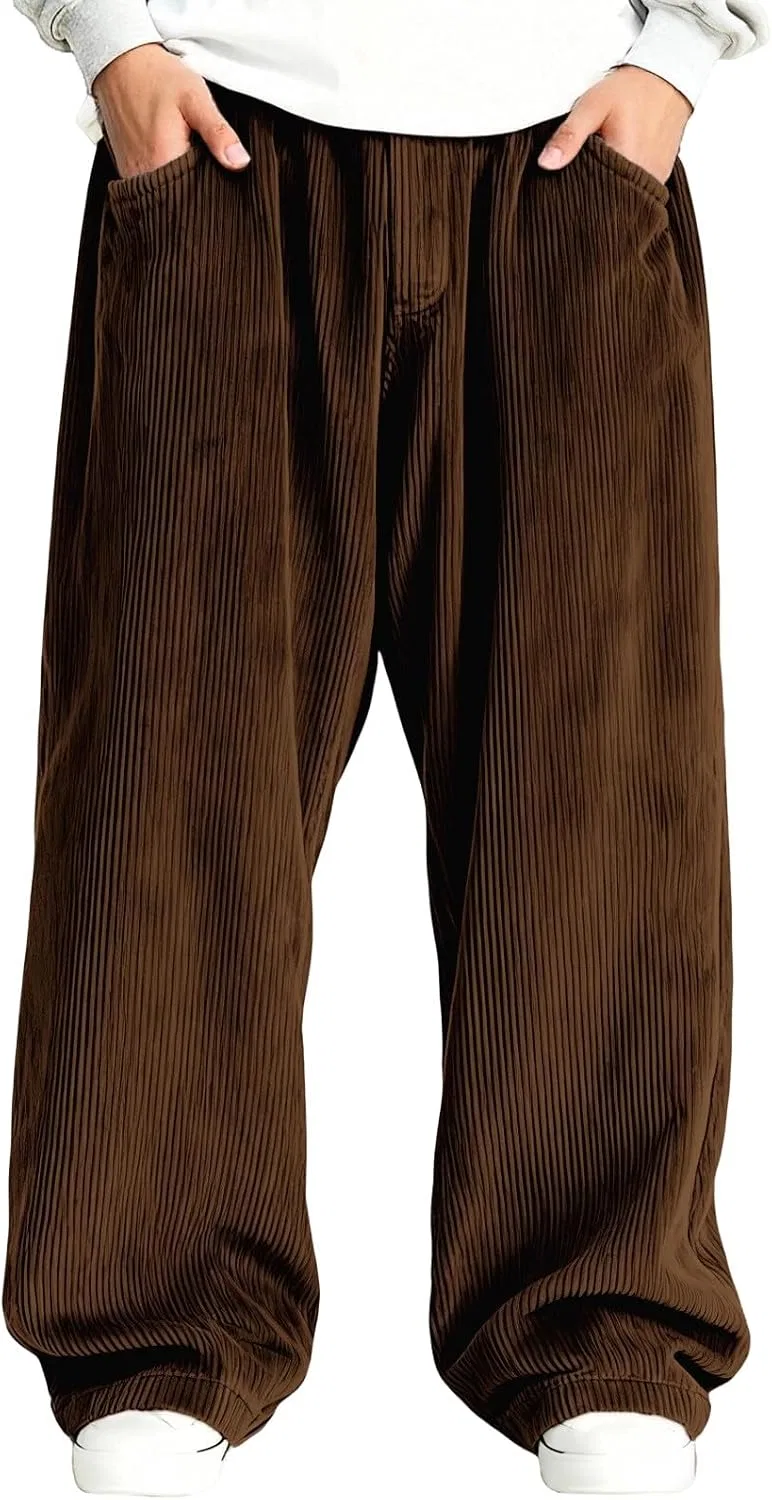 Мужские широкие брюки из вельвета на резинке, Vintage Pant, кофейный — фото 2