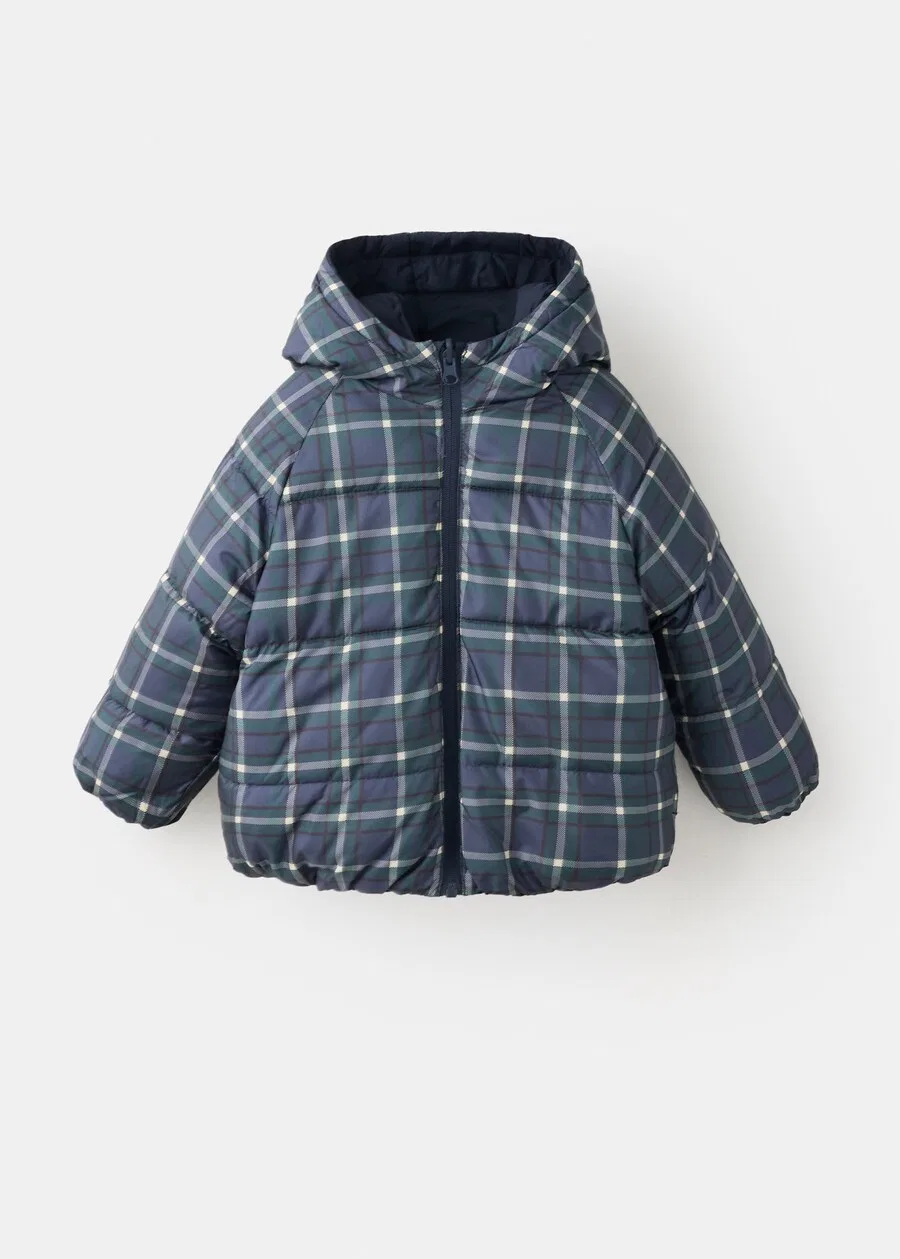 Детская зимняя куртка MANGO KIDS 'FER' темно-синего цвета — фото 3
