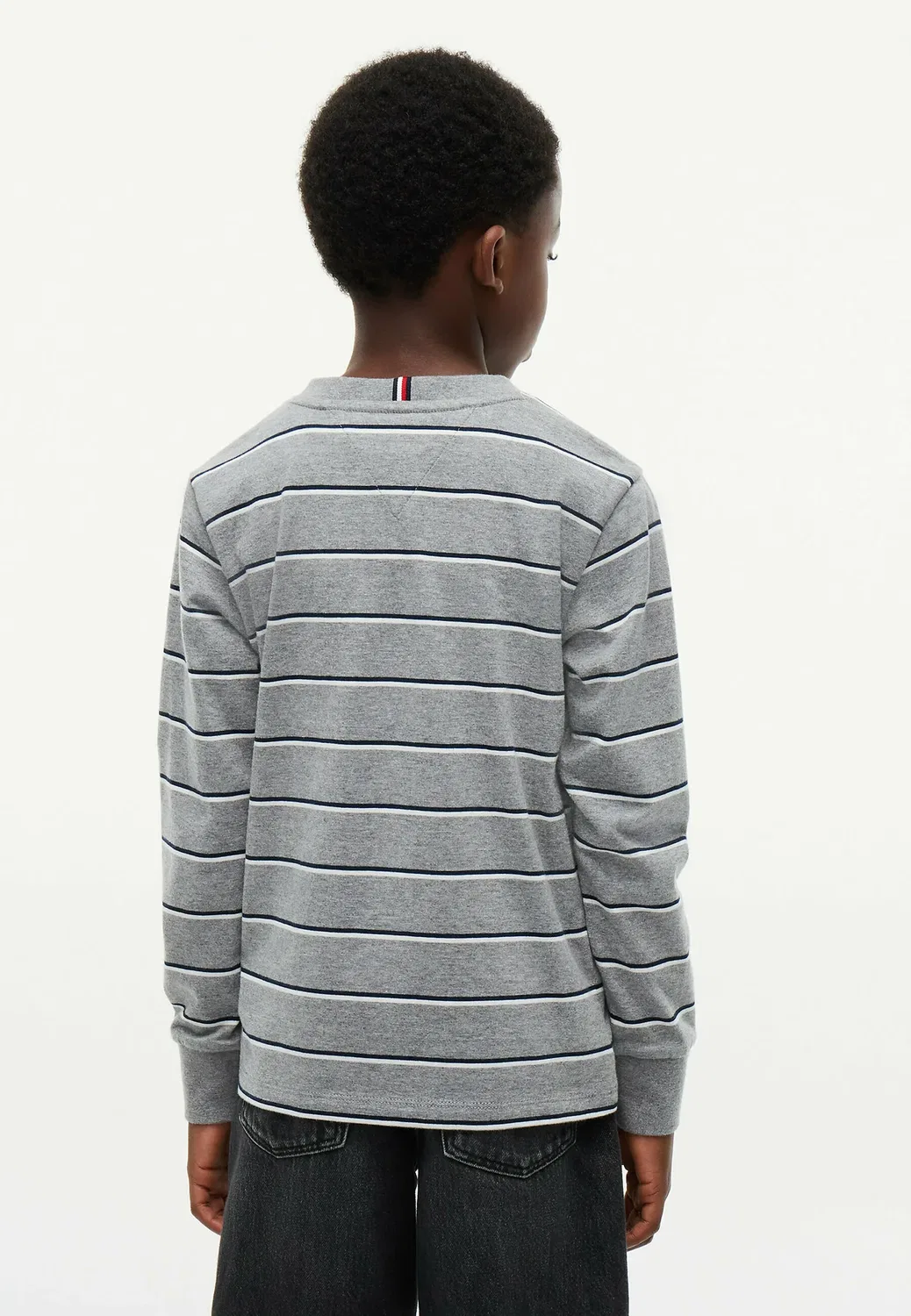 Футболка в полоску - топ с длинными рукавами Tommy Hilfiger, Medium Grey Heather — фото 3