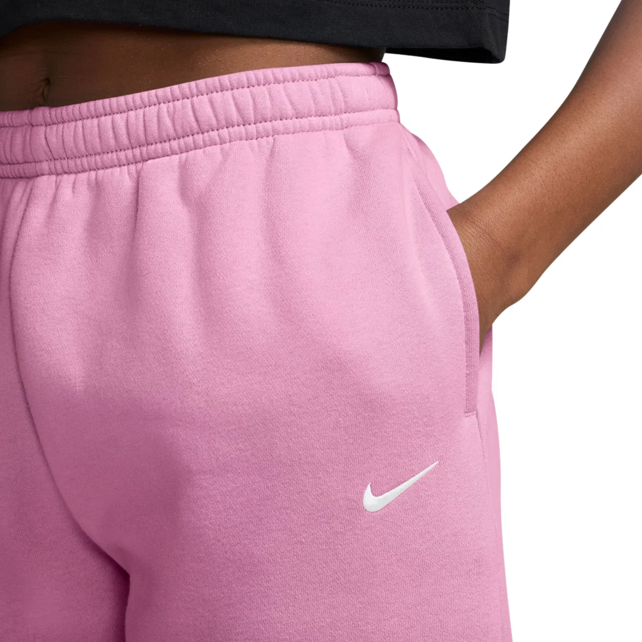 Детские спортивные штаны свободного кроя Nike Studio Fleece, Pink — фото 3