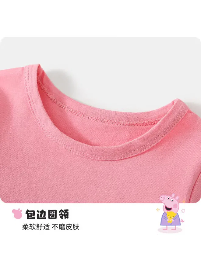 Комплект детского белья с мультяшным принтом Peppa Pig, розовый — фото 4