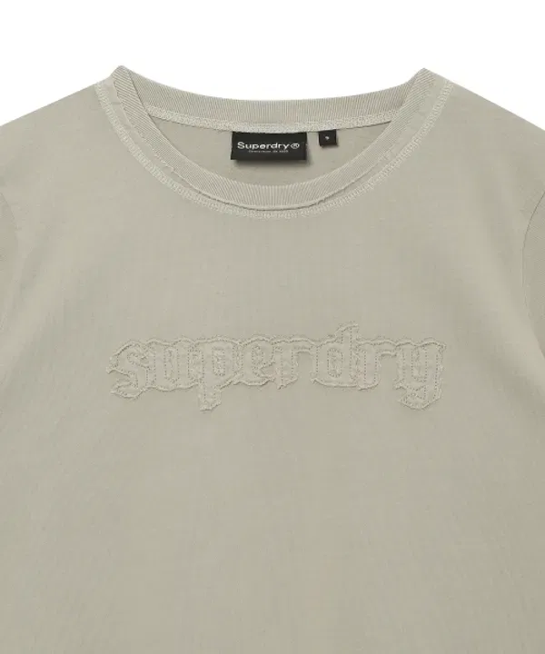 Футболка с винтажным логотипом Superdry, бежевая — фото 4