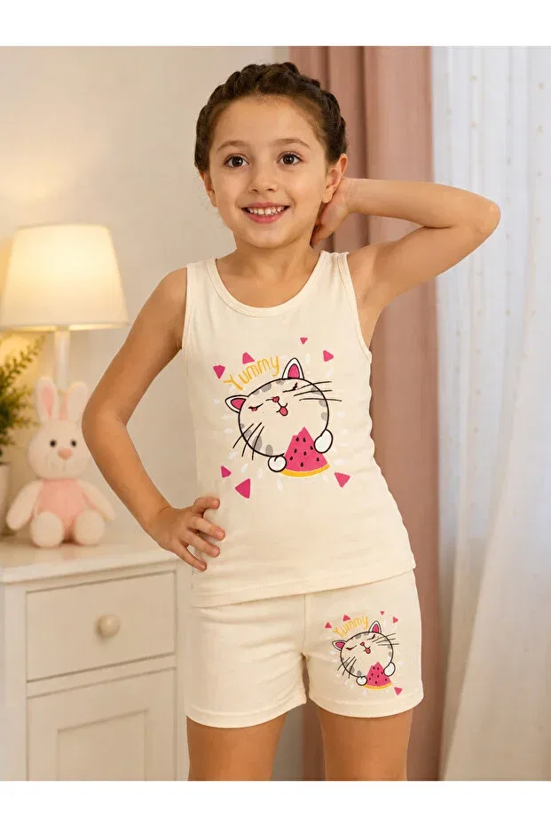 Детский комплект для девочек с бретельками Spaghetti strap Panda, Nude Color