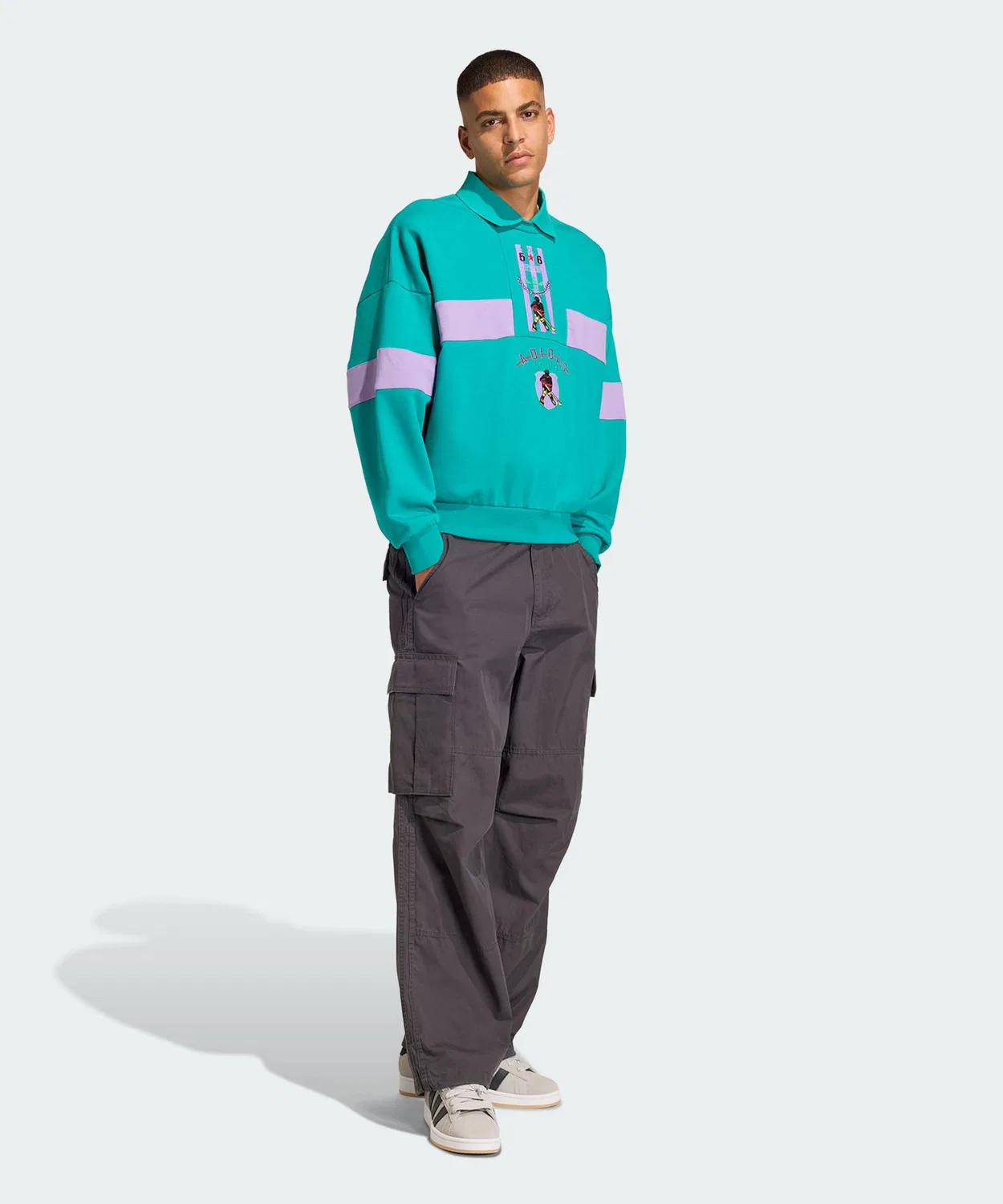 Мужские спортивные брюки карго с эффектом стирки 90-х Adidas Originals, Серый — фото 3