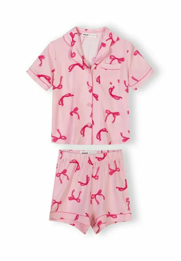 Пижамный комплект из 2 предметов с принтом Minoti light pink/black, черный/светло-розовый — фото 2