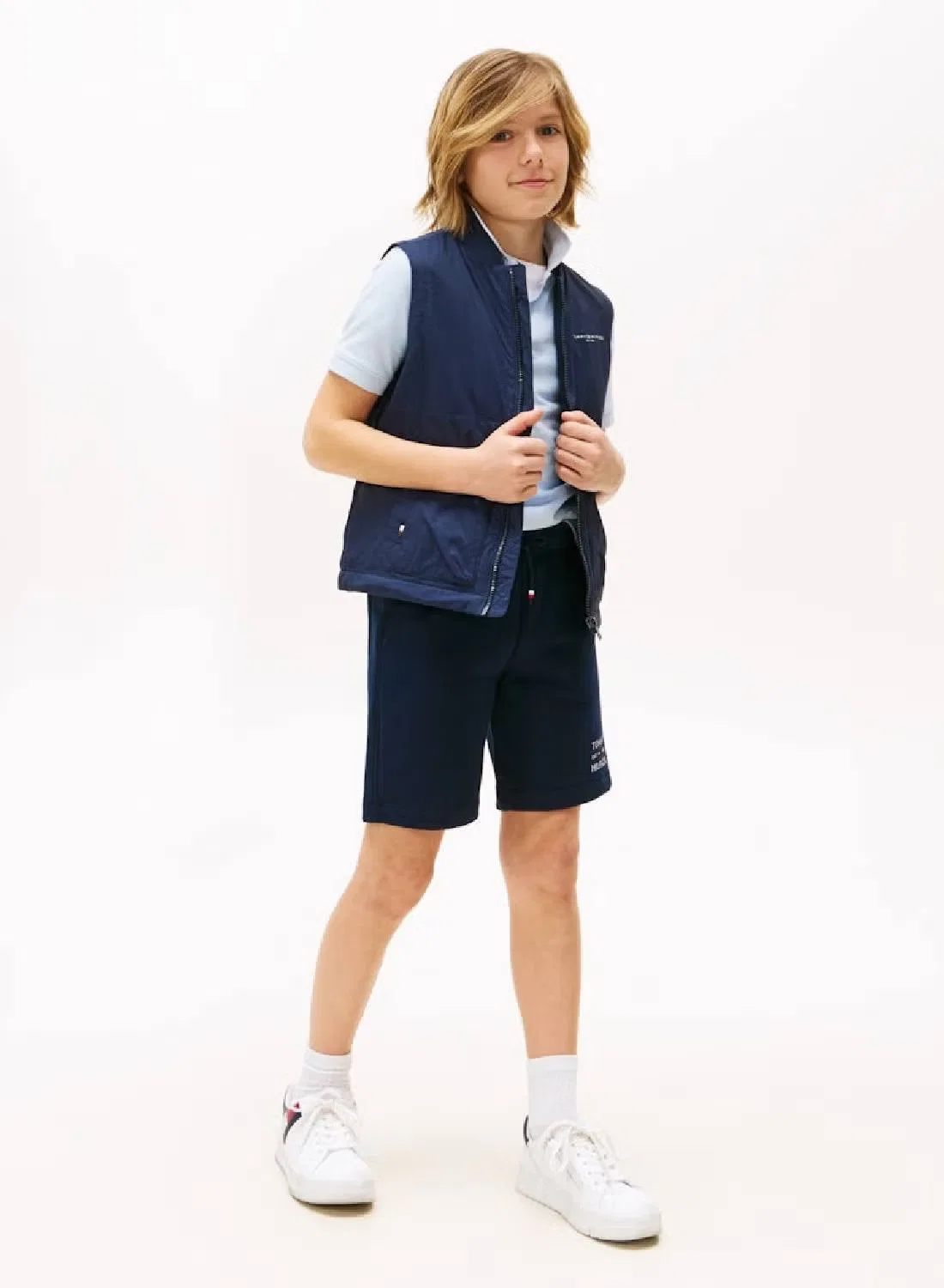 Шорты спортивные с логотипом Tommy Hilfiger, темно-синий