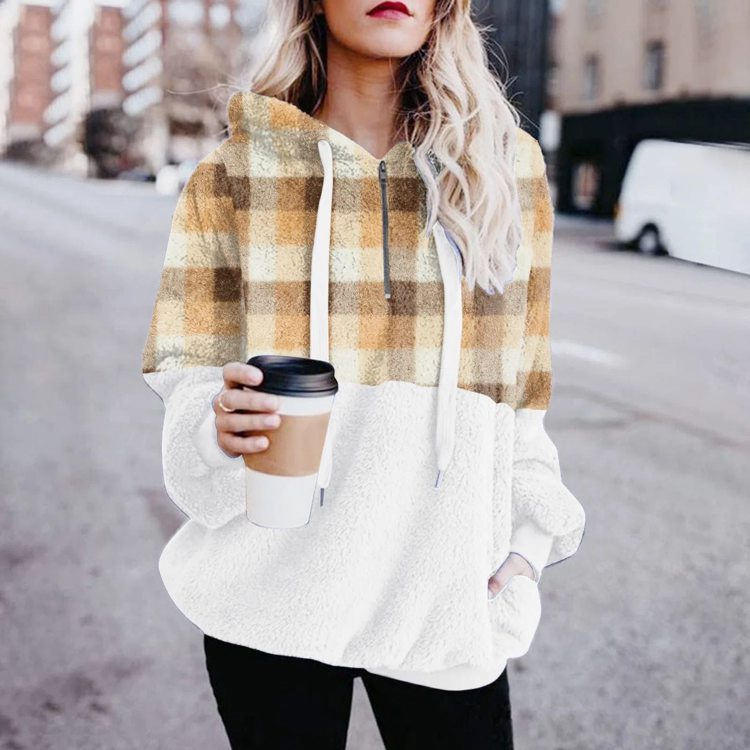 Женская куртка с капюшоном, с принтом, Oversize Hooded Winter Jackets, Giallo — фото 2