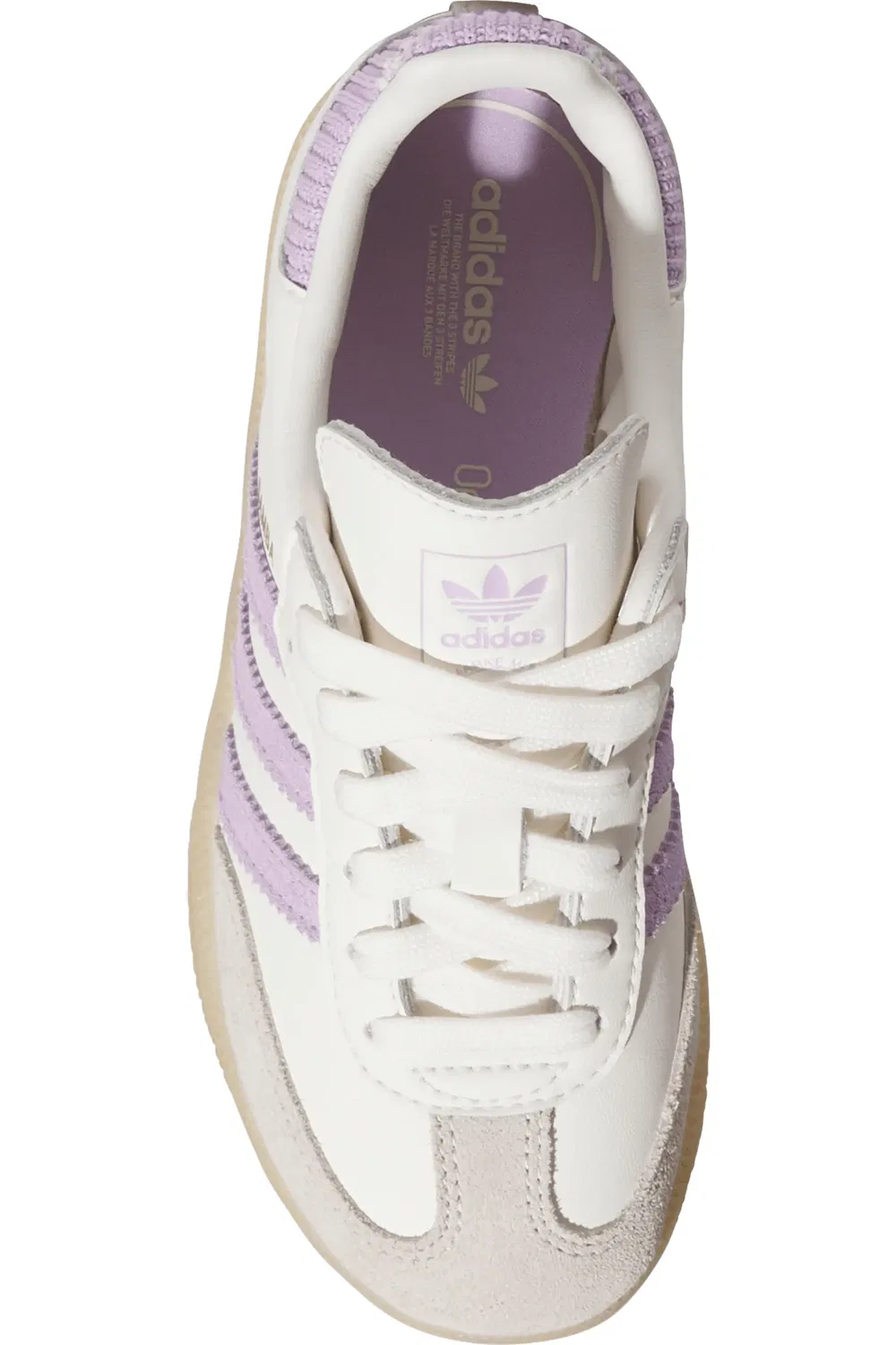 Кроссовки детские футбольные Samba OG adidas, Cloud White/Plum/Gum 3 — фото 4