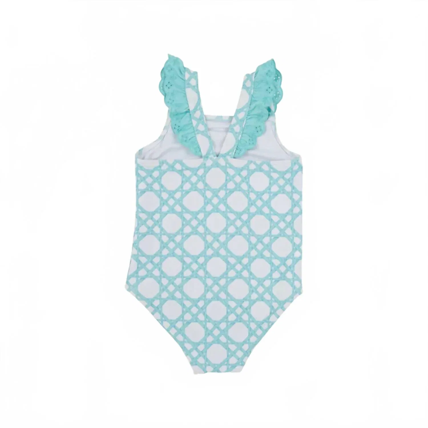 Детский купальник для девочек с принтом Catamaran Cane The Beaufort Bonnet Company, Catamaran Cane /edisto Egg Blue — фото 4