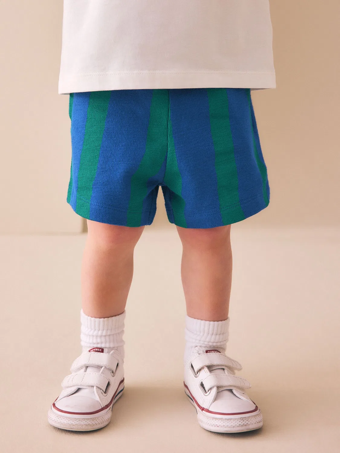 Шорты с текстурой в полоску, модель Blue/Green Stripe Textured Shorts Next, сине-зеленый полосатый