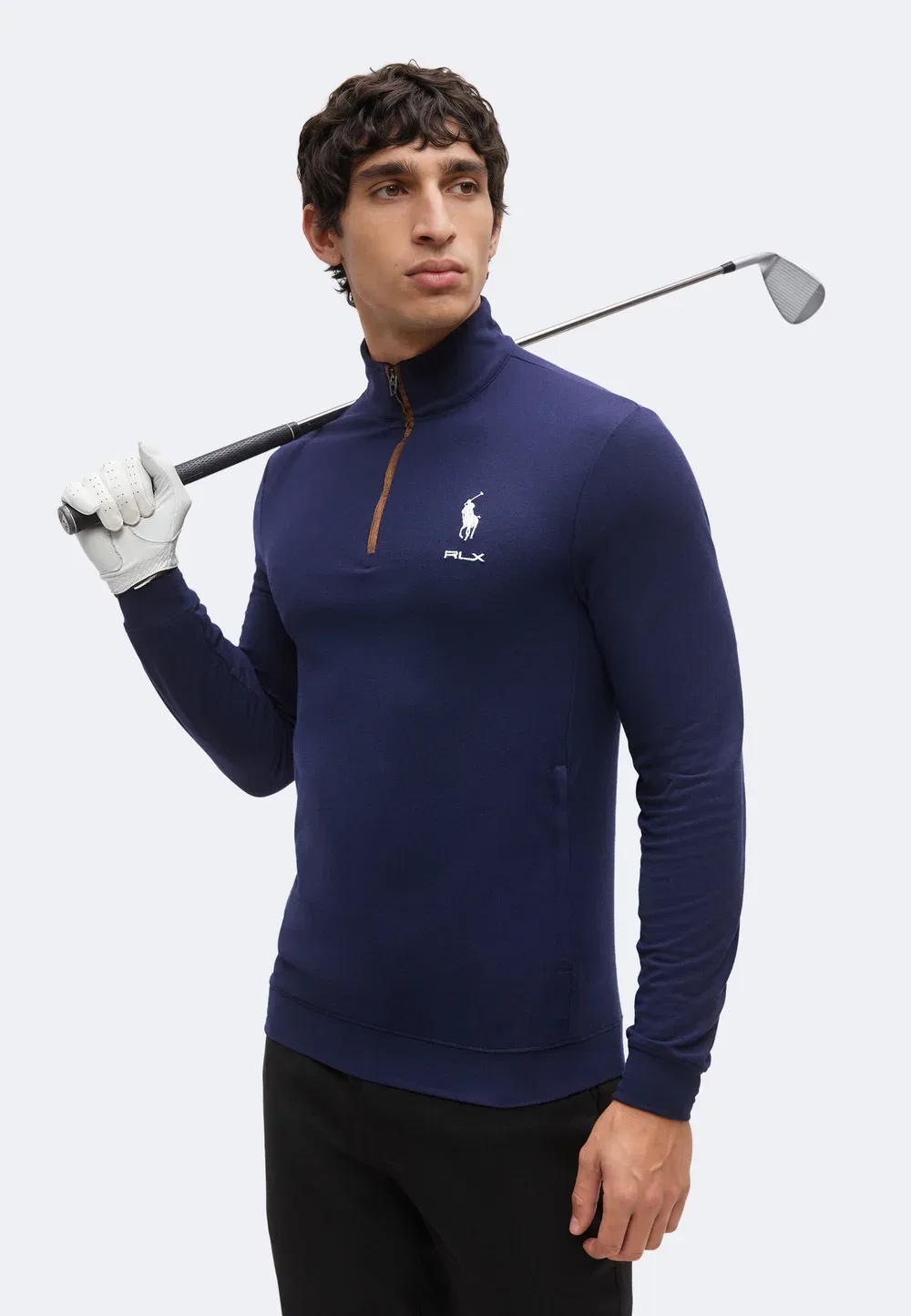 Футболка с застежкой-молнией до середины груди и длинными рукавами Polo Ralph Lauren, Refined Navy — фото 4
