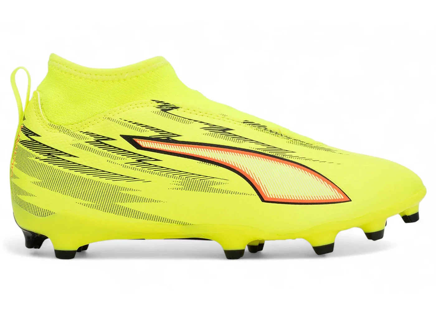 Детские бутсы с низким верхом Puma Ultra 6 Match+ LL FG/AG Jr, Yellow Alert Puma Black Glowing Red Lime Squeeze