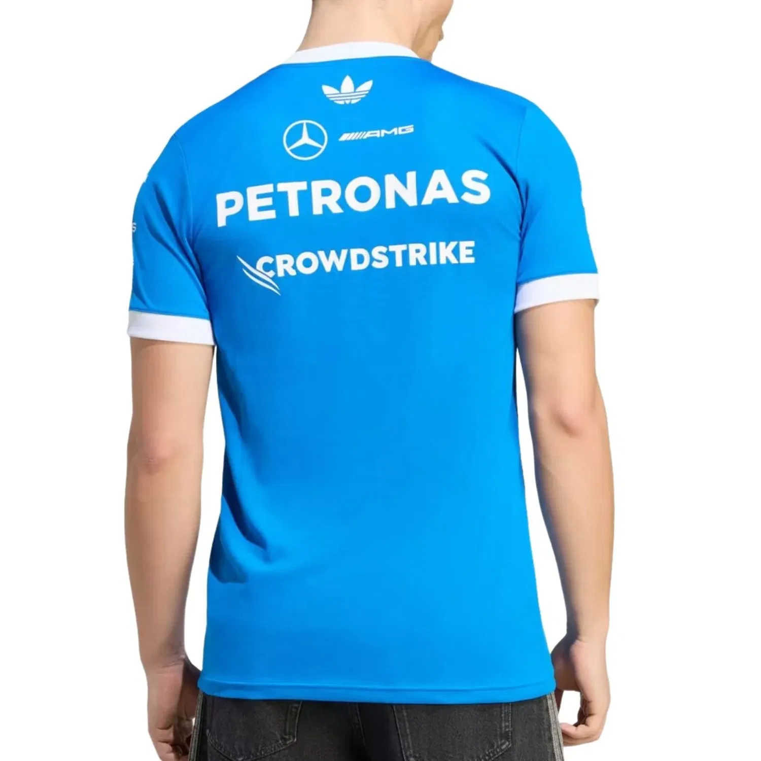 Мужская футболка Adidas x Mercedes AMG Petronas Formula 1 Team Blue Wonder Driver Jersey Asia Sizing Blue Bird, синий — фото 3