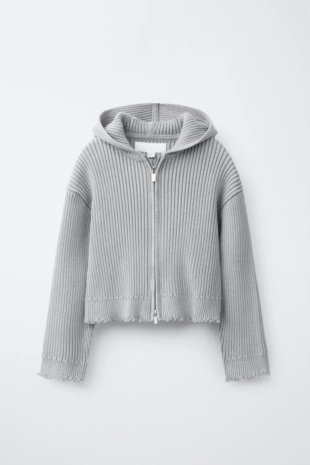 Вязаный кардиган на молнии ZARA, Mid-Grey