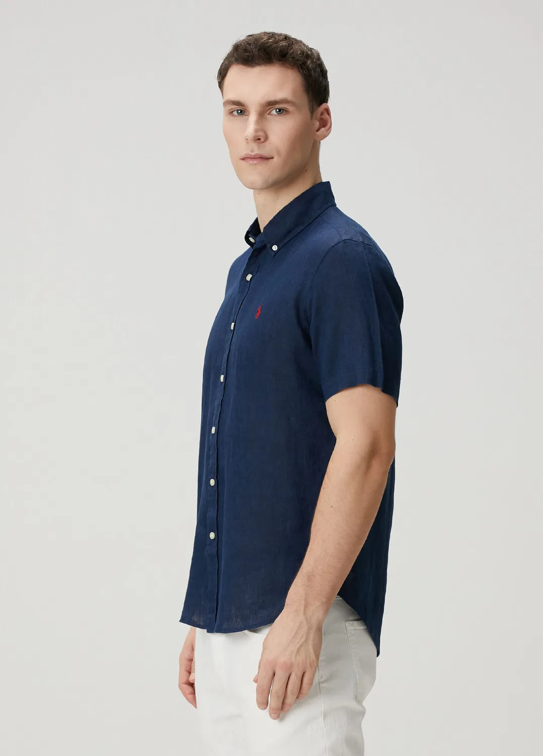Рубашка хлопковая с коротким рукавом Polo Ralph Lauren, navy — фото 3
