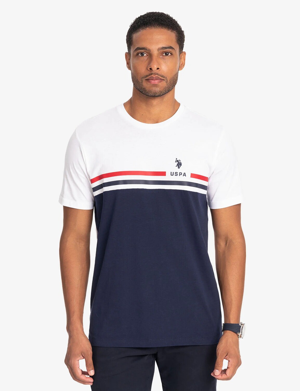 

Футболка U.S. Polo Assn. Uspa Stripe Print Jersey, белый