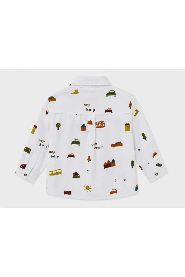 Детская рубашка для мальчиков с длинным рукавом Isis Baby Boy Shirt Outlet, White — фото 4