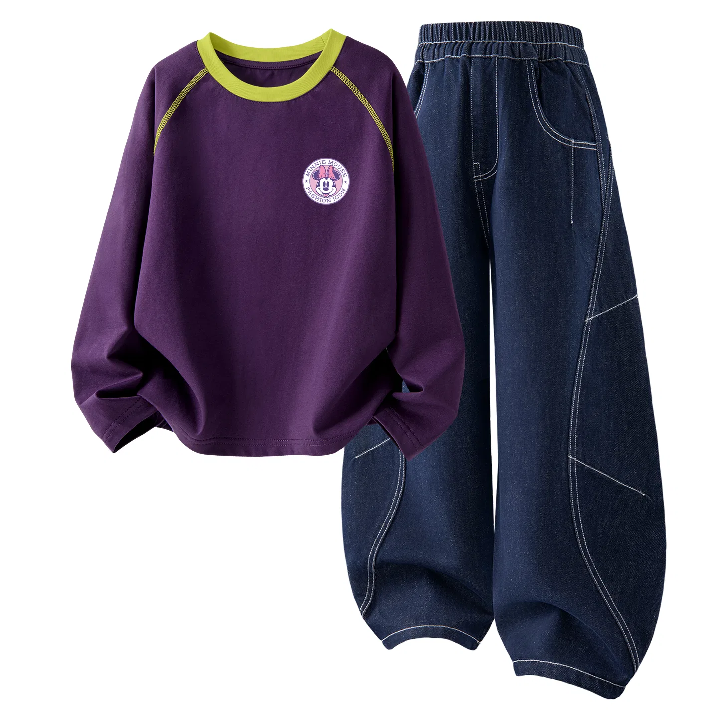 Детский комплект спортивной одежды с длинным рукавом Disney, Mulberry Purple/Denim Dark Blue — фото 3