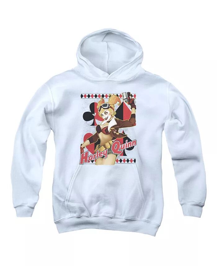 

Толстовка с капюшоном Boys of America Youth Harley Bombshetll Pull Over Hoodie / Толстовка с капюшоном Justice League, белый