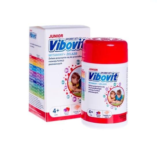 

Vibovit Юниор, БАД Витамины + железо, лесные ягоды, 30 пастилок для детей