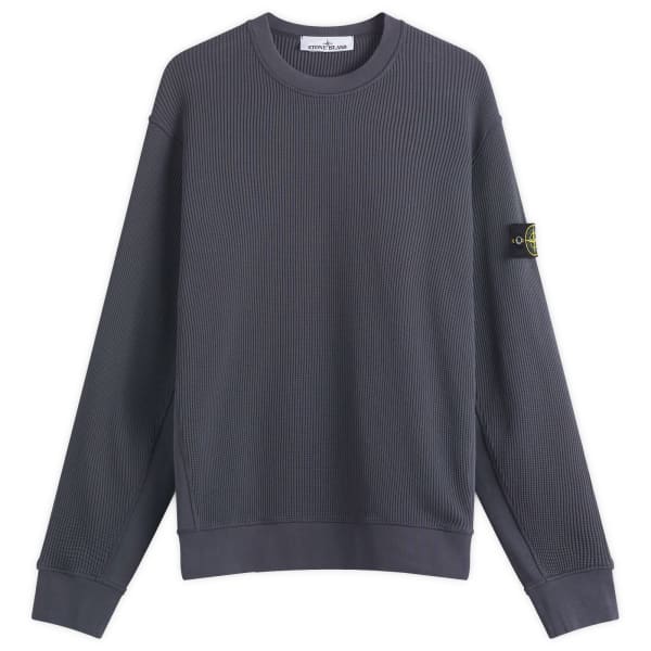 

Толстовка с круглым вырезом и вафельным узором Stone Island, синий