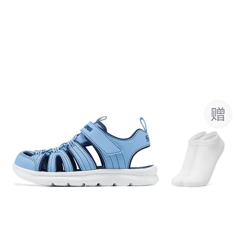 

Skechers Kids Детские сандалии с низким верхом, нескользящие, износостойкие, дышащие, быстросохнущие, светло-голубые, для подростков